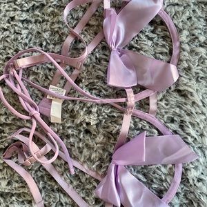 purple bow brassiere